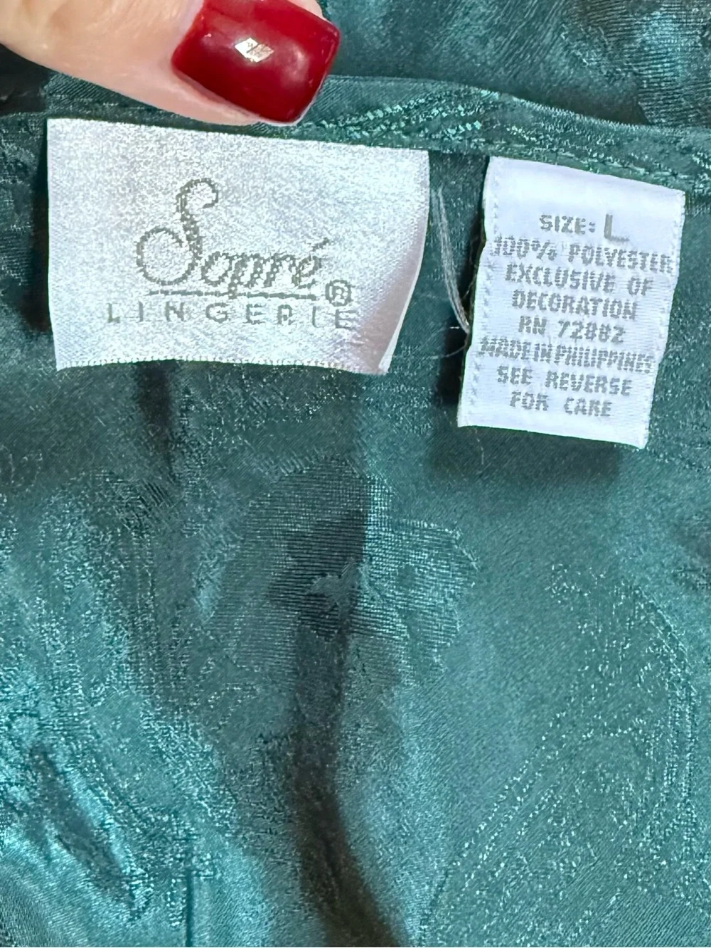 Vintage 90s Sopré Floral Lingerie Nightgown Fairycore Slip Dress Size L - Picture 4 of 4